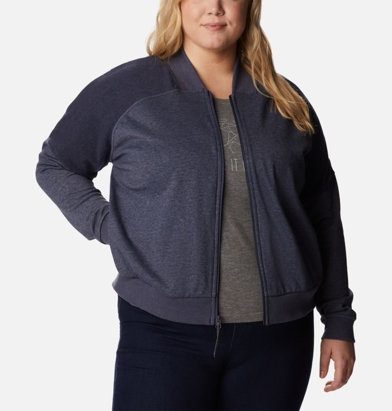 Jacheta Columbia Lodge French Terry Full Zip Dama Bleumarin | Plus Size FQ7QAM19S